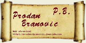 Prodan Branović vizit kartica